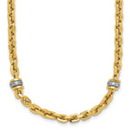 Leslie's 14K Two-tone CZ Polished Fancy Link Necklace