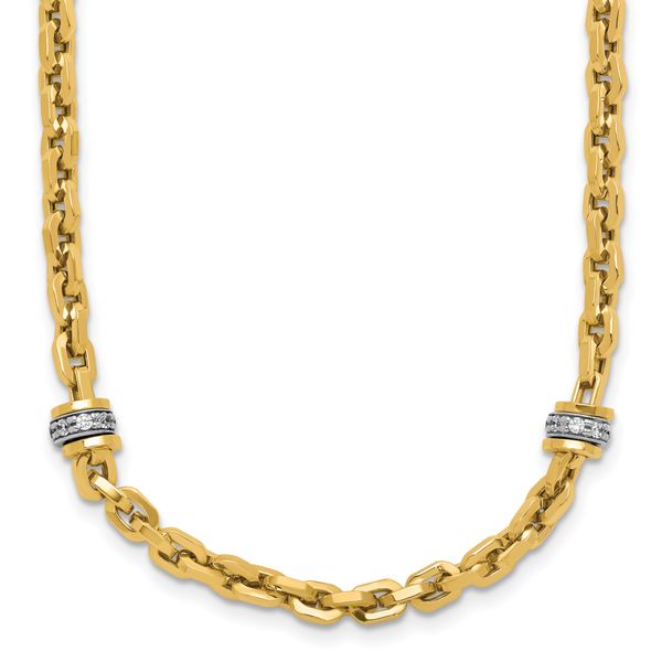 Leslie's 14K Two-tone CZ Polished Fancy Link Necklace