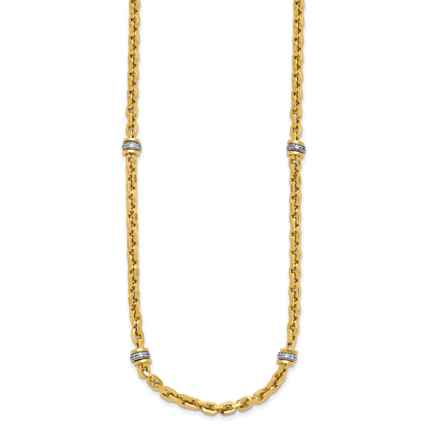 Leslie's 14K Two-tone CZ Polished Fancy Link Necklace - Image 2