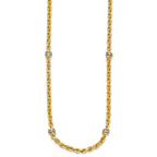 Leslie's 14K Two-tone CZ Polished Fancy Link Necklace - Image 2