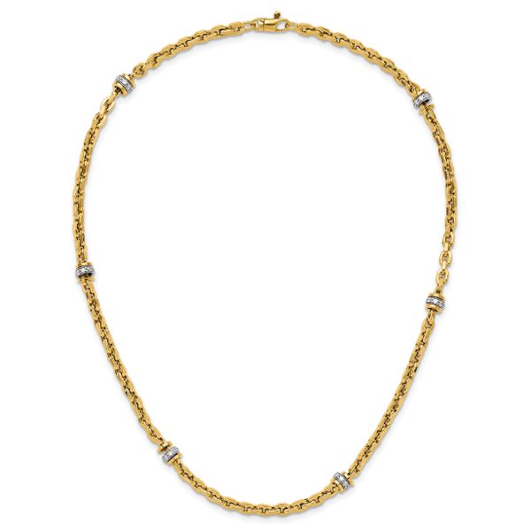 Leslie's 14K Two-tone CZ Polished Fancy Link Necklace - Image 4