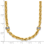 Leslie's 14K Two-tone CZ Polished Fancy Link Necklace - Image 5