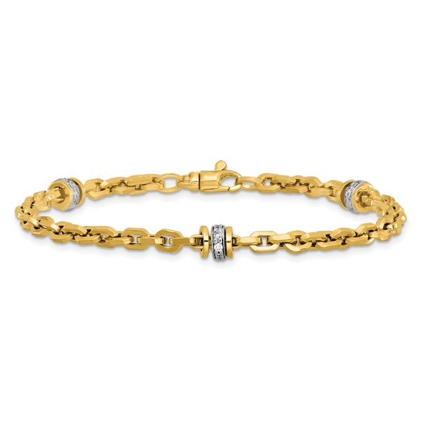 Leslie's 14K Two-tone CZ Polished Fancy Link Bracelet - Image 3