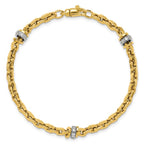 Leslie's 14K Two-tone CZ Polished Fancy Link Bracelet - Image 4
