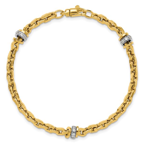 Leslie's 14K Two-tone CZ Polished Fancy Link Bracelet - Image 4