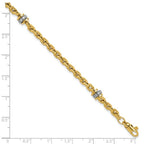 Leslie's 14K Two-tone CZ Polished Fancy Link Bracelet - Image 5