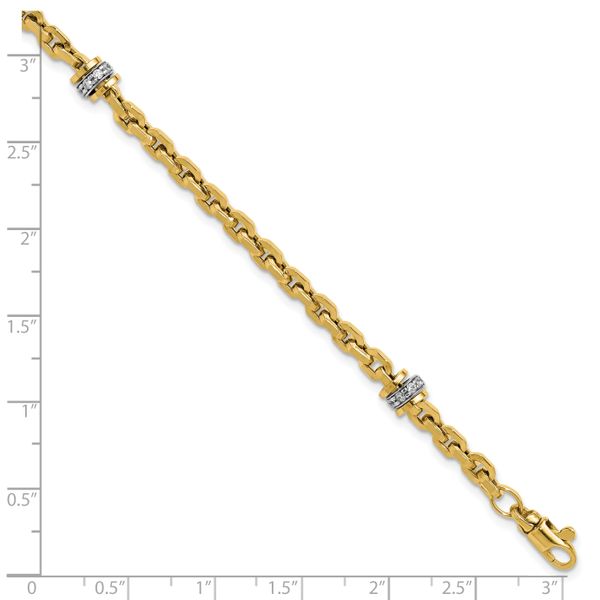 Leslie's 14K Two-tone CZ Polished Fancy Link Bracelet - Image 5