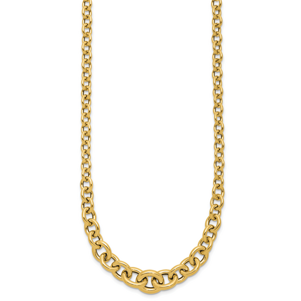 Leslie's 14K Polished Fancy Graduated Circle Link Necklace - Image 2