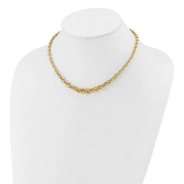 Leslie's 14K Polished Fancy Graduated Circle Link Necklace - Image 3