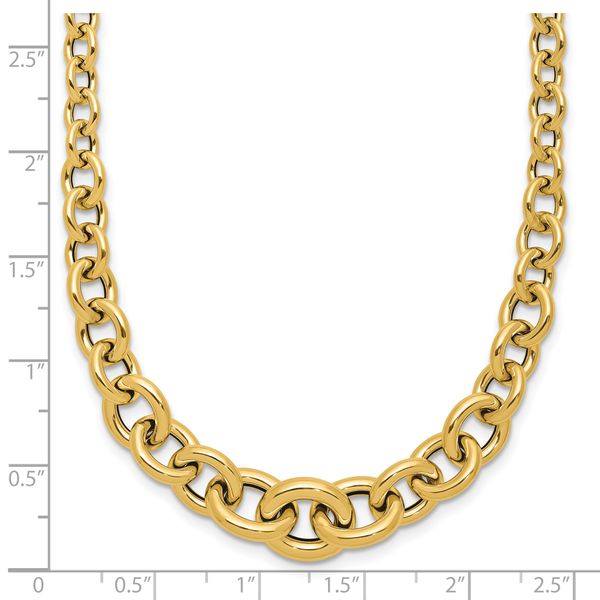 Leslie's 14K Polished Fancy Graduated Circle Link Necklace - Image 5