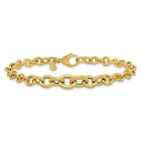 Leslie's 14K Polished Fancy Graduated Circle Link bracelet - Image 3