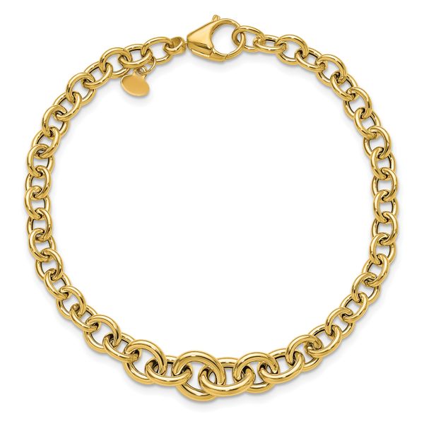 Leslie's 14K Polished Fancy Graduated Circle Link bracelet - Image 4
