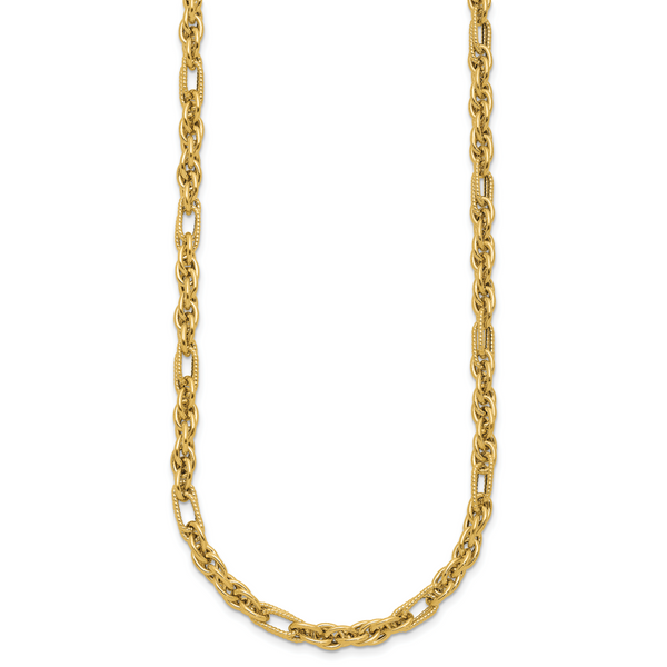 Leslie's 14K Polished and Textured Fancy Link Necklace - Image 2