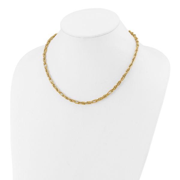 Leslie's 14K Polished and Textured Fancy Link Necklace - Image 3