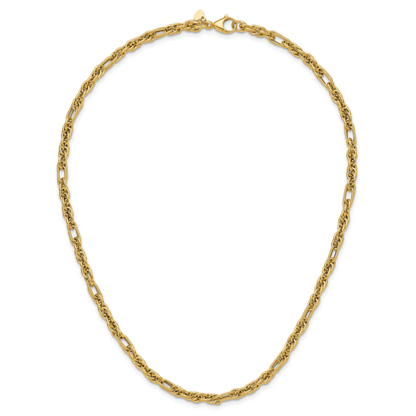 Leslie's 14K Polished and Textured Fancy Link Necklace - Image 4