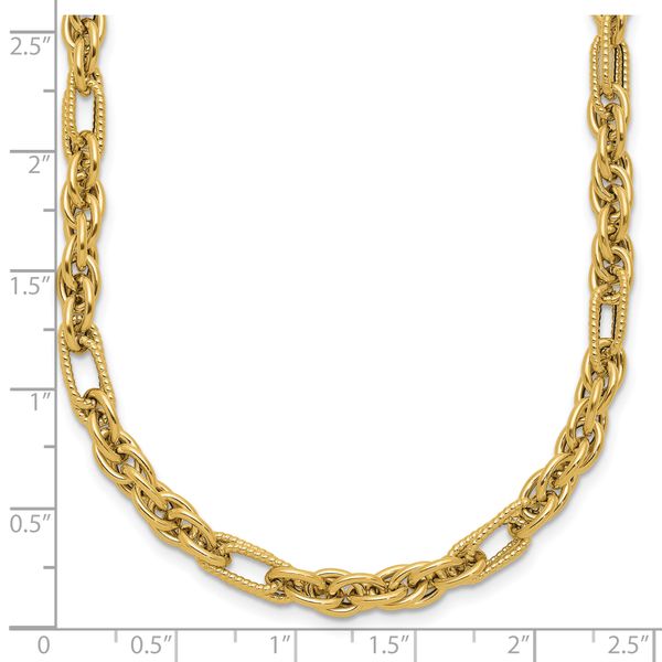 Leslie's 14K Polished and Textured Fancy Link Necklace - Image 5