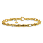 Leslie's 14K Polished and Textured Fancy Link Bracelet - Image 3