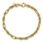 Leslie's 14K Polished and Textured Fancy Link Bracelet - Image 4