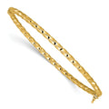 Leslie's 14K Polished/Textured and Twisted Hinged Bangle