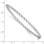 Leslie's 14K White Gold Polish/Textured/Twisted Hinged Bangle - Image 3