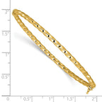 Leslie's 14K Polished/Textured and Twisted Hinged Bangle - Image 3