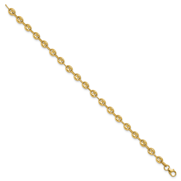 Leslie's 14K Polished Puffed Mariner Link Bracelet - Image 2