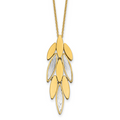 Leslie's 14K Two-tone Polished/Dia-cut Fancy w/1in ext. Necklace