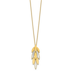 Leslie's 14K Two-tone Polished/Dia-cut Fancy w/1in ext. Necklace - Image 2