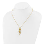 Leslie's 14K Two-tone Polished/Dia-cut Fancy w/1in ext. Necklace - Image 3