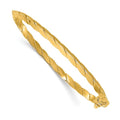 Leslie's 14K Polished and Grooved Fancy Hinged Bangle