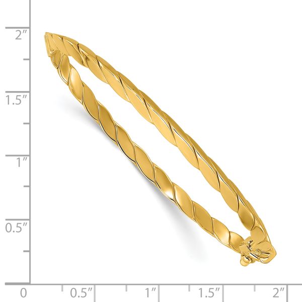 Leslie's 14K Polished and Grooved Fancy Hinged Bangle - Image 3