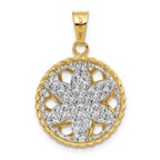 Leslie's 14K Two-tone Polished and Diamond-cut Fancy Pendant - Image 3