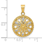 Leslie's 14K Two-tone Polished and Diamond-cut Fancy Pendant - Image 4