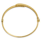 Leslie's 14K Polished and Grooved Bypass Hinged Bangle - Image 2