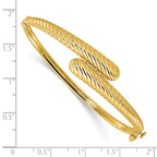 Leslie's 14K Polished and Grooved Bypass Hinged Bangle - Image 3