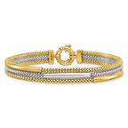 Leslie's 14K w/Rhodium Polished Bars Mesh Multi-strand Bracelet - Image 3