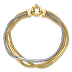 Leslie's 14K w/Rhodium Polished Bars Mesh Multi-strand Bracelet - Image 4