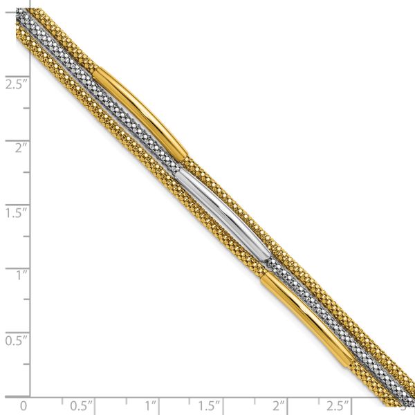 Leslie's 14K w/Rhodium Polished Bars Mesh Multi-strand Bracelet - Image 5