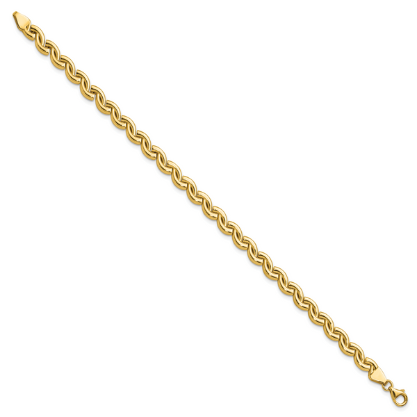 Leslie's 14K Polished Fancy Wave Link Bracelet - Image 2