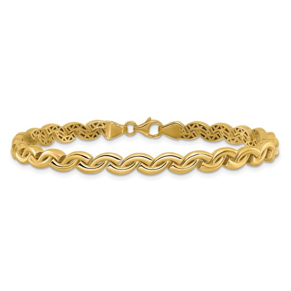 Leslie's 14K Polished Fancy Wave Link Bracelet - Image 3