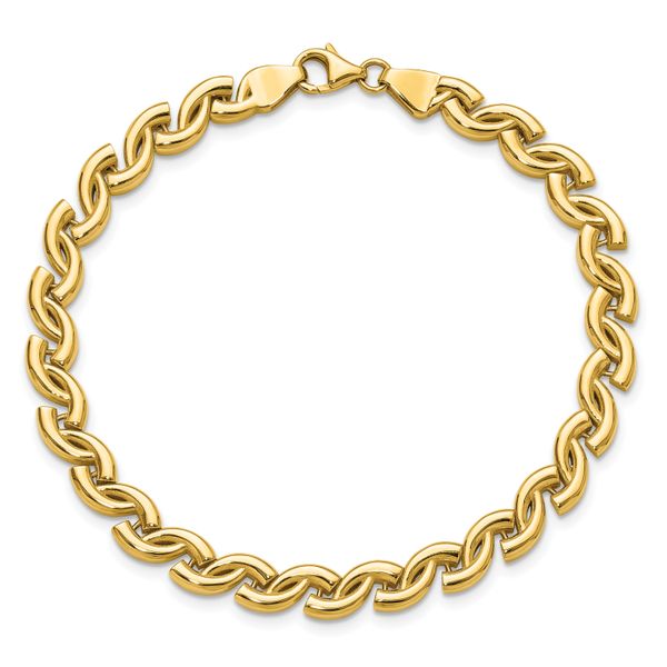 Leslie's 14K Polished Fancy Wave Link Bracelet - Image 4