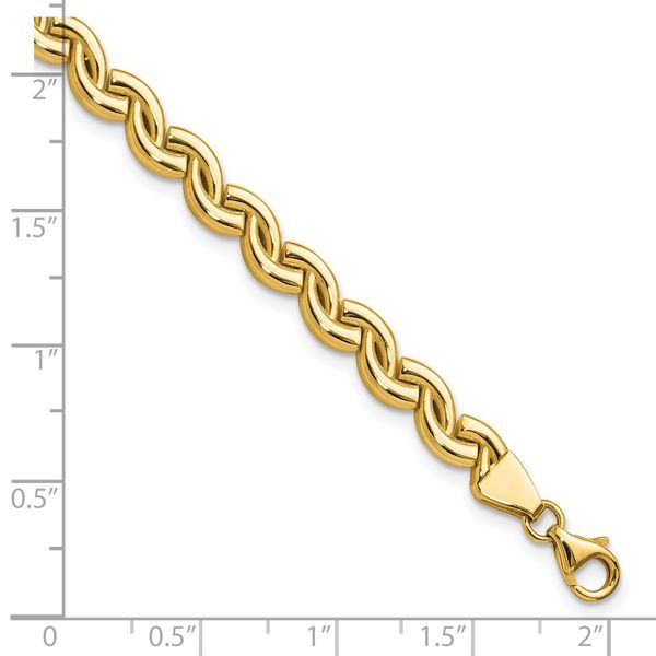 Leslie's 14K Polished Fancy Wave Link Bracelet - Image 5