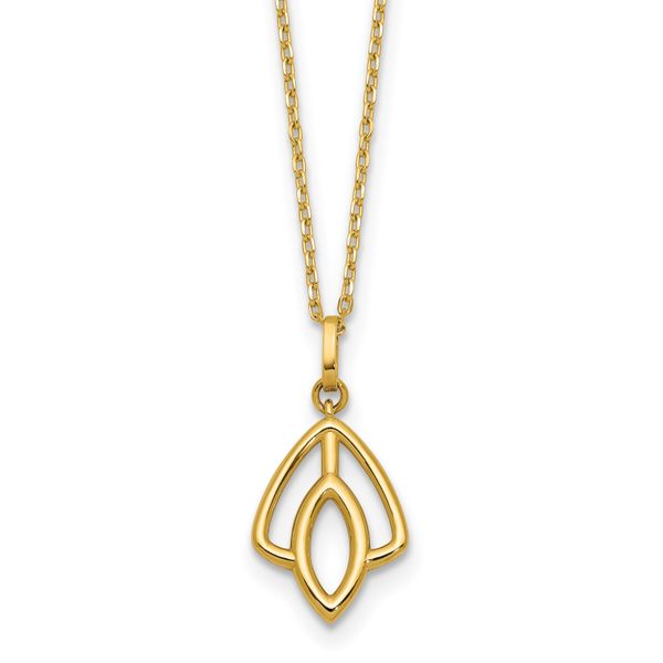 Leslie's 14K Polished Floral Pendant Necklace