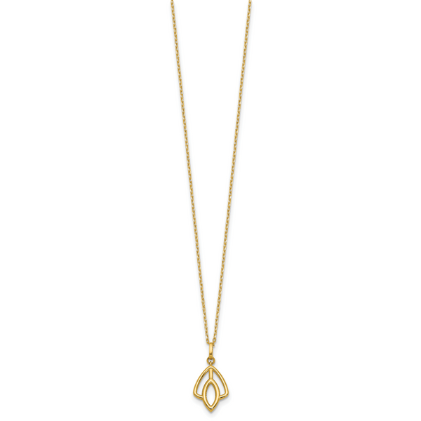Leslie's 14K Polished Floral Pendant Necklace - Image 2