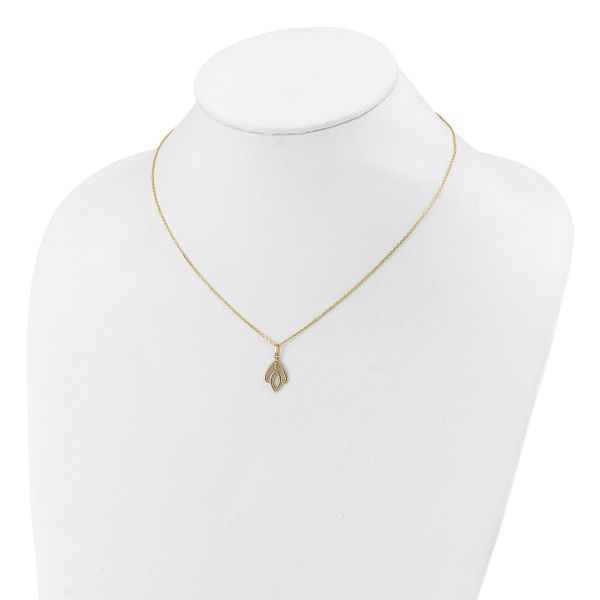 Leslie's 14K Polished Floral Pendant Necklace - Image 3