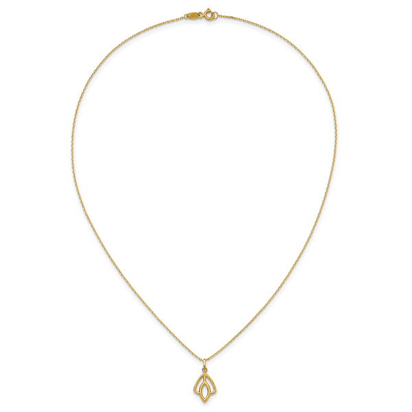 Leslie's 14K Polished Floral Pendant Necklace - Image 4