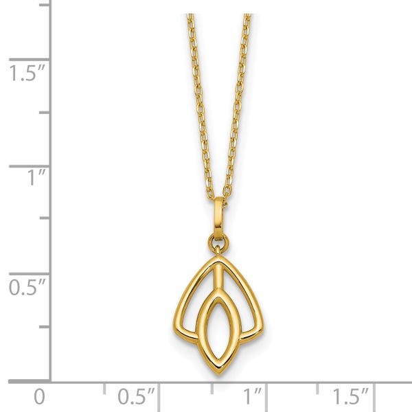 Leslie's 14K Polished Floral Pendant Necklace - Image 5