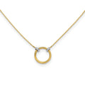 Leslie's 14K with Rhodium Polished Circle Necklace