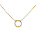 Leslie's 14K with Rhodium Polished Circle Necklace