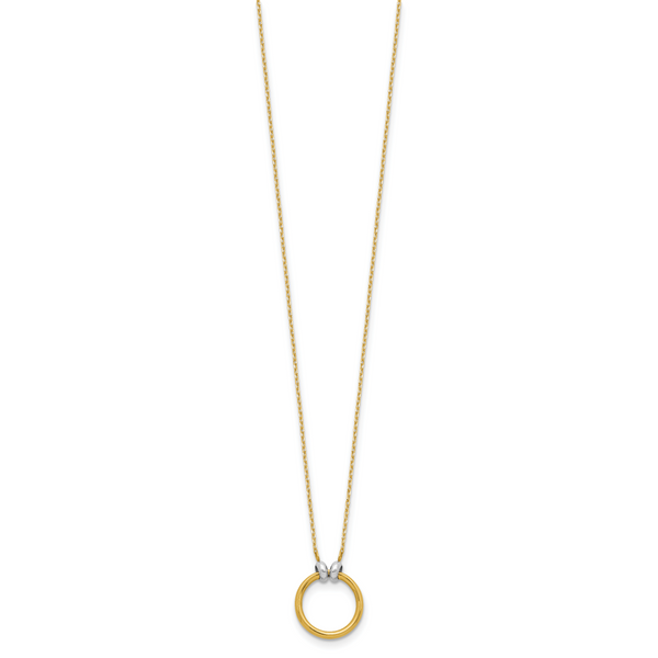 Leslie's 14K with Rhodium Polished Circle Necklace - Image 2